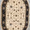 7' x 9'6 Beige Oval Synthetic Machine Made